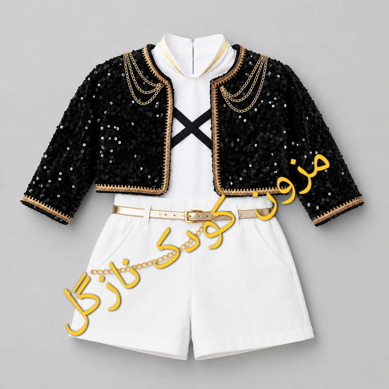 خرید ست مجلسی ۳ تکه دخترانه مدل رومی طرح کیپاپ |شکارچیان شیطان زویی